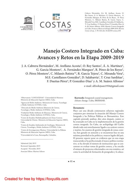 PDF Manejo Costero Integrado En Cuba Avances Y Retos En La Etapa