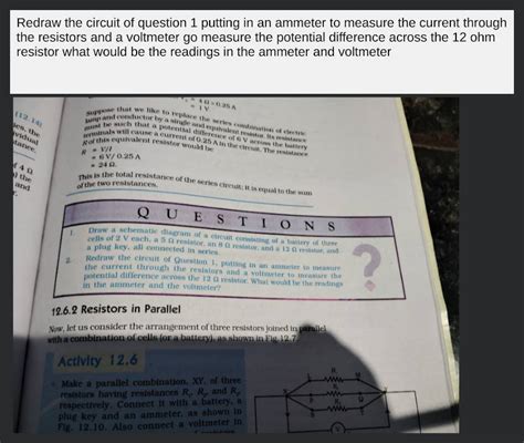 Redraw The Circuit Of Question Putting In An Ammeter To Measure The Cur