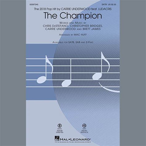 The Champion Feat Ludacris Arr Mac Huff Trombone Sheet Music