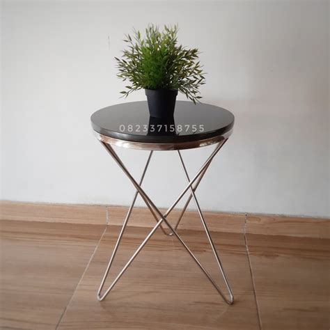 Jual Meja Sudut Plant Stand Meja Pojok Top Marmer Carrara Shopee