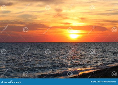 Sea Sundown Stock Image Image Of Relax Aquatic Background 31873993