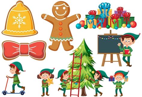 Premium Vector Christmas Characters And Elements Set