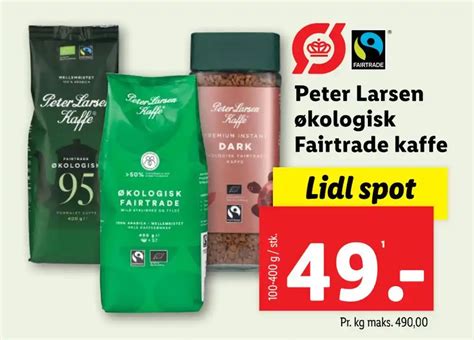 Peter Larsen økologisk Fairtrade kaffe tilbud hos Lidl