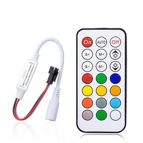 Buy Mini Rf Remote Controller 21keys For Rgb Led Strips 5v 24v 366 Modes 2048 Pixels Online In