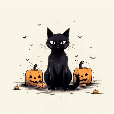 Premium Ai Image Vector Image Illustration Of Cat With Witch Hat And