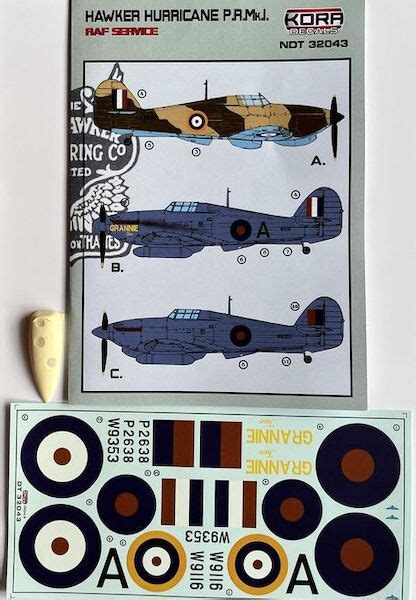 Kora Models NDT32043 Hawker Hurricane PR MK1 RAF Service