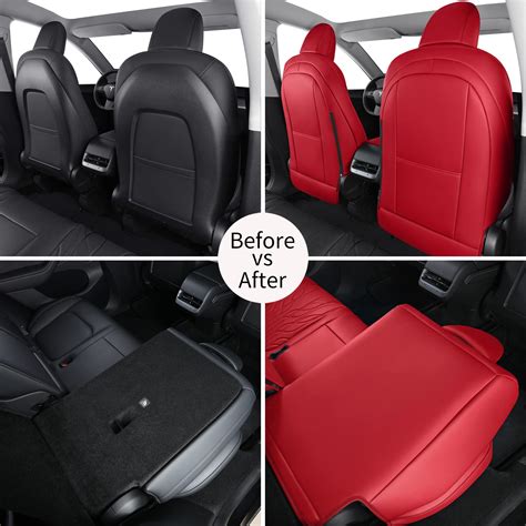 Huidasource Upgrade Tesla Model Y Seat Covers Full Coverage Leather