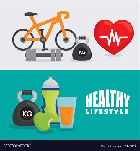 Healthy Lifestyle Icon Set Design Royalty Free Vector Image