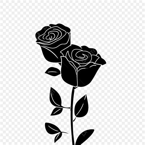 Black Rose Silhouette Png Free Black Rose Illustration Black Rose