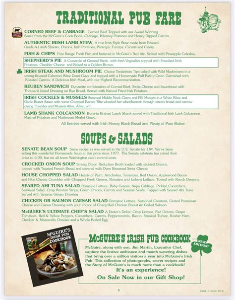 Menu At Mcguires Irish Pub Of Destin Destin 33 Us 98