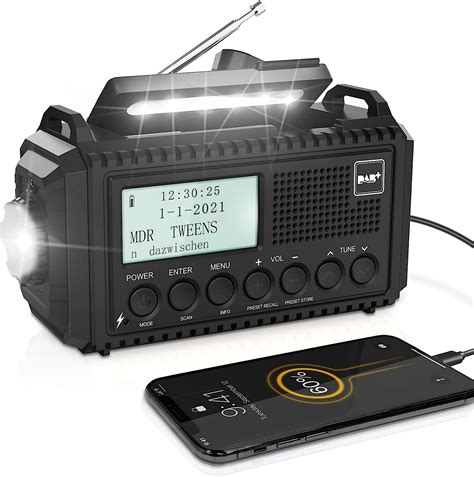 DAB DAB FM Dijital Radyo Dahili 5000 MAh Batarya Solar Radyo Acil