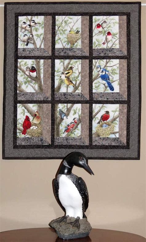 Quilted And Pieced Wall Hanging Attic Window Birds In Tree Etsy Canada Attic Window Quilts