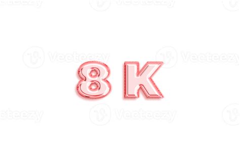 8 K Subscribers Celebration Greeting Number With Rose Gold Design 23658347 Png