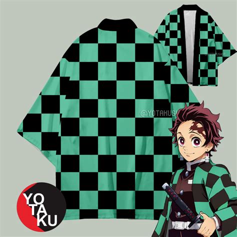 Jual Haori Cardigan Anime Demon Slayer Tanjiro Kamado Kostum Cosplay