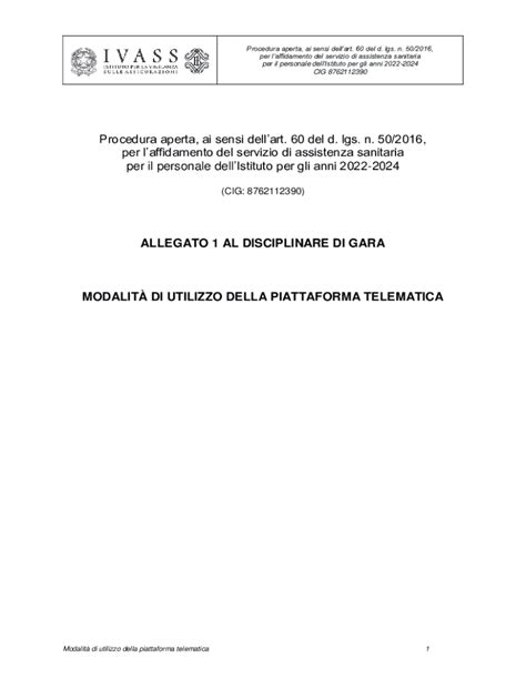 Compilabile Online Bando Di Gara Europeo Per L Affidamento Del Servizio