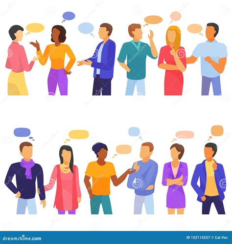 Bubble People Vector Bubbling Speech Communication And Group Of Man