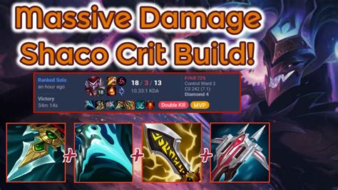 417 Ad Oneshot Crit Shaco S13 Ranked League Of Legends Full Gameplay Infernal Shaco Youtube