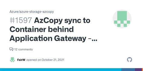 AzCopy Sync To Container Behind Application Gateway Issues Issue