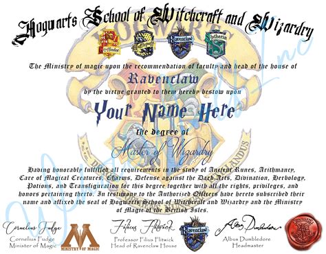 Personalized Hogwarts Diploma With Official Folder Harry Potter T