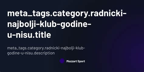 Radnicki Najbolji Klub Godine U Nisu Mozzart Sport