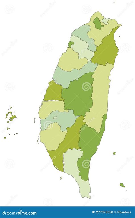 Detailed Editable Political Map With Separated Layers Taiwan Stock