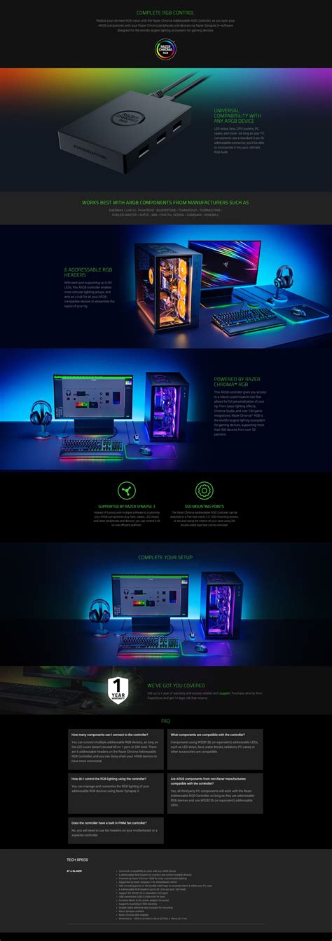 Razer Chroma Addressable RGB Controller | RZ34-02140600-R3M1 | JW Computers