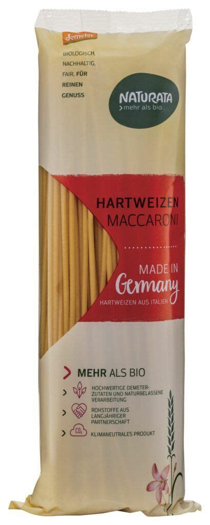 NATURATA Bio Maccaroni Lang Hartweizen Hell 10 X 500g Online Kaufen