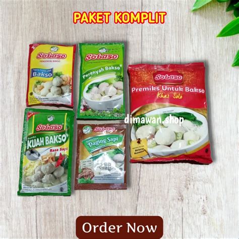 Sobaso Tepung Bakso Paket Komplit Khas Solo Bumbu Kuah Daging Sapi