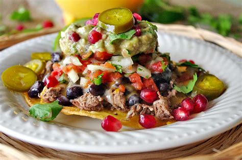 Shredded Beef Tostadas With Pomegranate Guacamole Dixie Chik Cooks