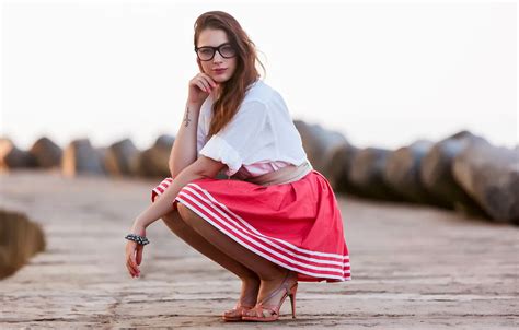 Wallpaper Girl Legs Brown Eyes Photo Model Tattoo Bokeh Brunette For Mobile And Desktop