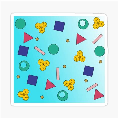 Colored Geometric Shapes Sticker For Sale By Turais4 Redbubble