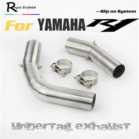 Motorcyle Exhaust Middle Link Pipe Adapter Round 51mm For Yamaha R1 YZF