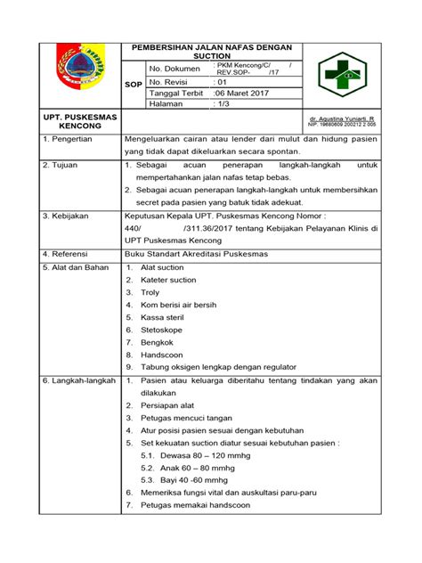 Sop Pembersihan Jalan Nafas Dengansuction Pdf