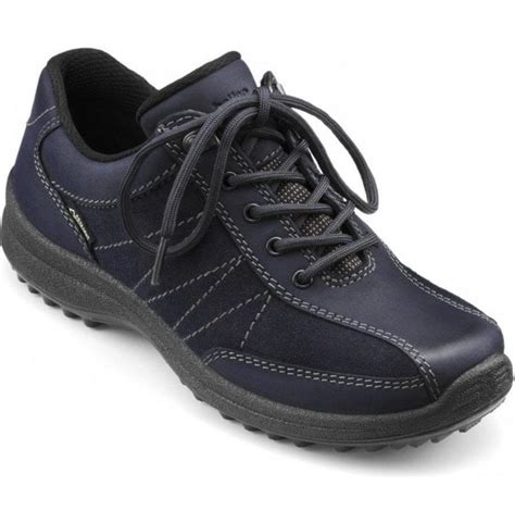 Hotter Womens Mist Extra Wide Gtx Rich Navy Nubuck Suede Waterproof Lace Up Shoes