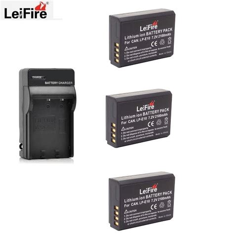 Leifire Pcs Canon Lp E Lithium Ion Batteries With Travel Ac Charger