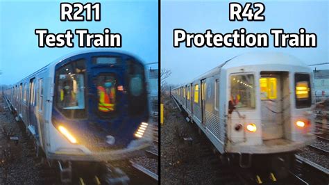 ⁴ᴷ⁶⁰ New R211 Subway Cars and R42 Protection Train on the Rockaway Line