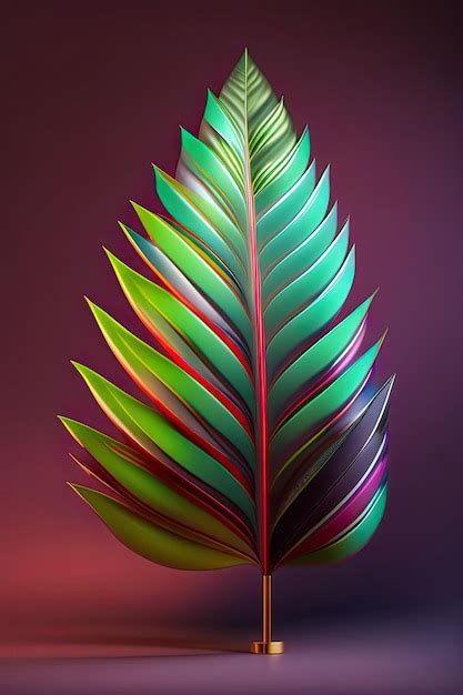 Premium AI Image | 3d colorful leaf