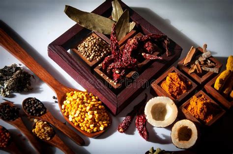 Top View Of A Flavorful And Spicy Mixture Of Indian Spices Served In