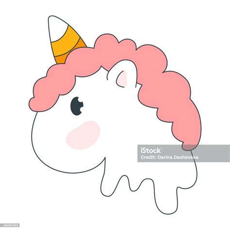 White Fairy Tale Unicorn Character With A Pink Mane Stock Illustration