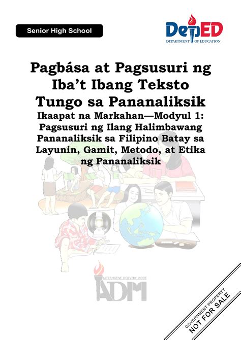 Self Learning Modules Pagbasa At Pagsusuri Ng Ibat Ibang Teksto Tung