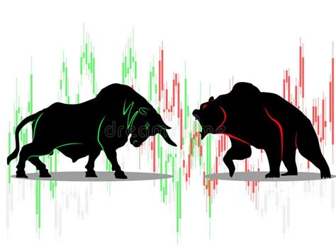 Silhouette Of Bear And Bull On The Mountain.Stock Exchange Trading ...