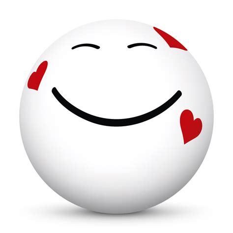 Big Smile With Hearts 3d Emoji 26 Black And White Sphere Vector