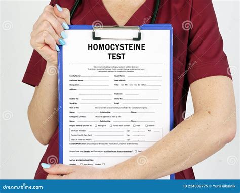 Medical Concept Meaning HOMOCYSTEINE TEST With Phrase On The Page Stock