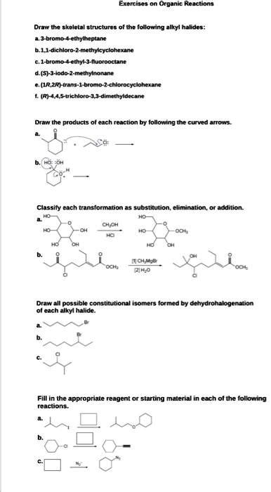 Solved Draw The Products Of Each Reaction By Following The Curved