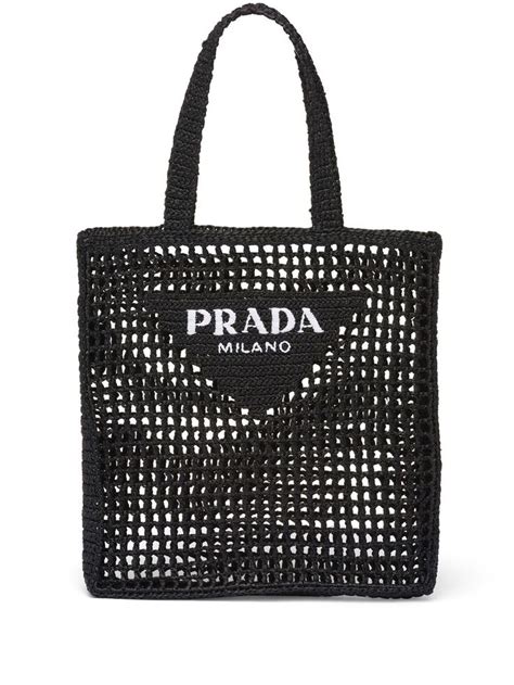 Prada Woven Logo Raffia Tote Bag Shopstyle Tote Bags Tote Bag