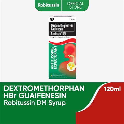 Robitussin DM Syrup Dextromethorphan HBr Guaifenesin 120ml Shopee