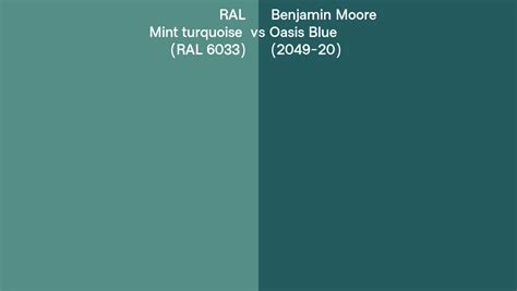 Ral Mint Turquoise Ral Vs Benjamin Moore Oasis Blue