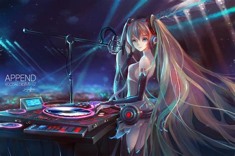 Wallpaper Long Hair Anime Girls Vocaloid Hatsune Miku Twintails