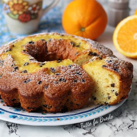 Ciambella All Arancia Con Gocce Di Cioccolato Sofficissima Tutto Fa