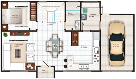 Plano De Casa Moderna De 125 Metros Cuadrados